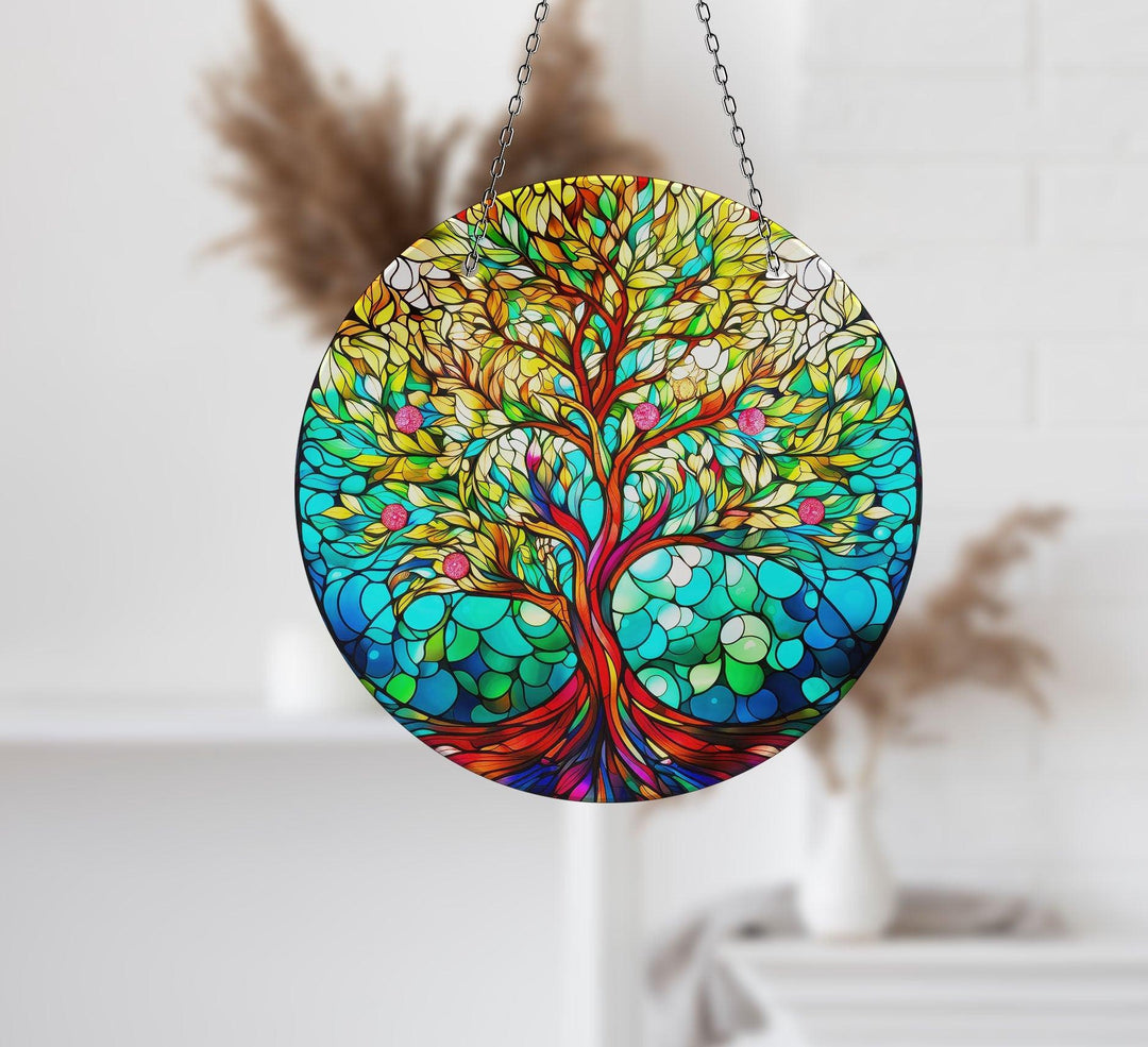Life of tree Green Suncatcher Stained Glass Suncatchers | Myphotostation
