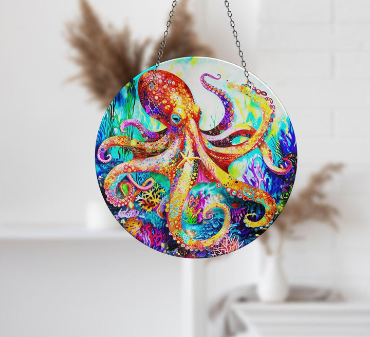Colored Octopus Suncatcher Transform Windows with Suncatchers | Myphotostation
