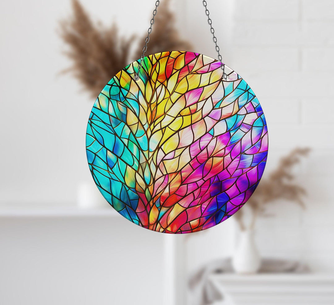 Yellow & Blue and Pink Suncatcher Glass Suncatchers | Myphotostation
