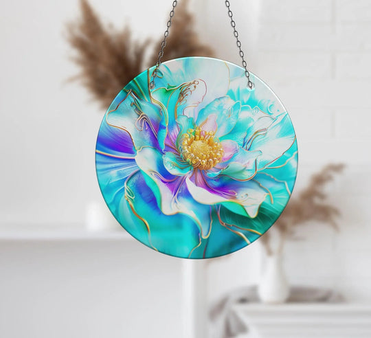 Shiny Blue Flower Suncatcher Colorful Sun | Myphotostation
