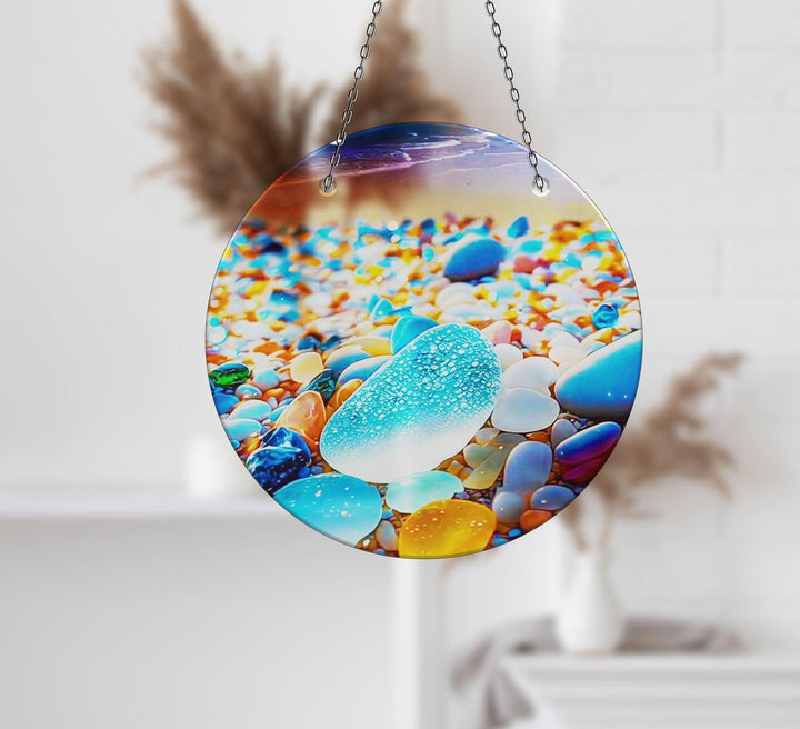 Zen Spa Stones Suncatcher Vibrant Stained Glass Suncatchers for Windows | Myphotostation
