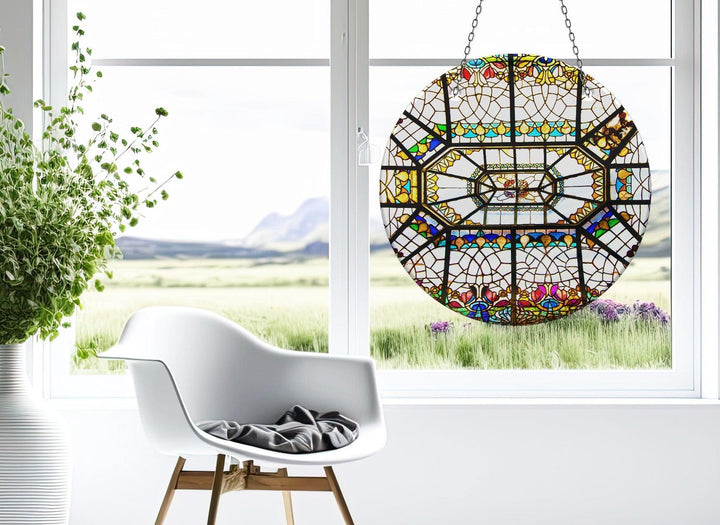 Stained Design Suncatcher Colorful Sun | Myphotostation 
