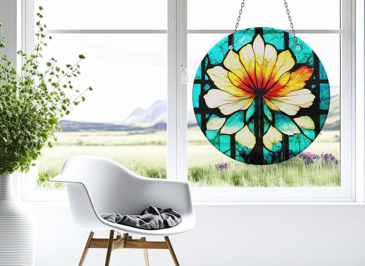 Green & Orange Suncatcher Decor Tempered Glass | Myphotostation
