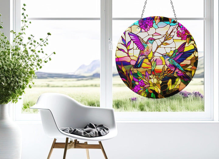 Colorful Acrylic Hummingbird Suncatcher Unique Stained Glass Suncatchers | Myphotostation
