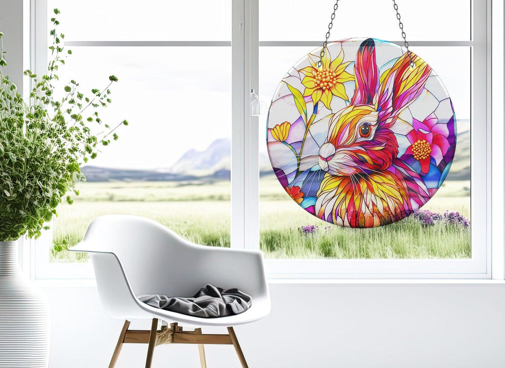 Colorful Rabbit Suncatcher Decor Stained Glass Suncatchers | Myphotostation
