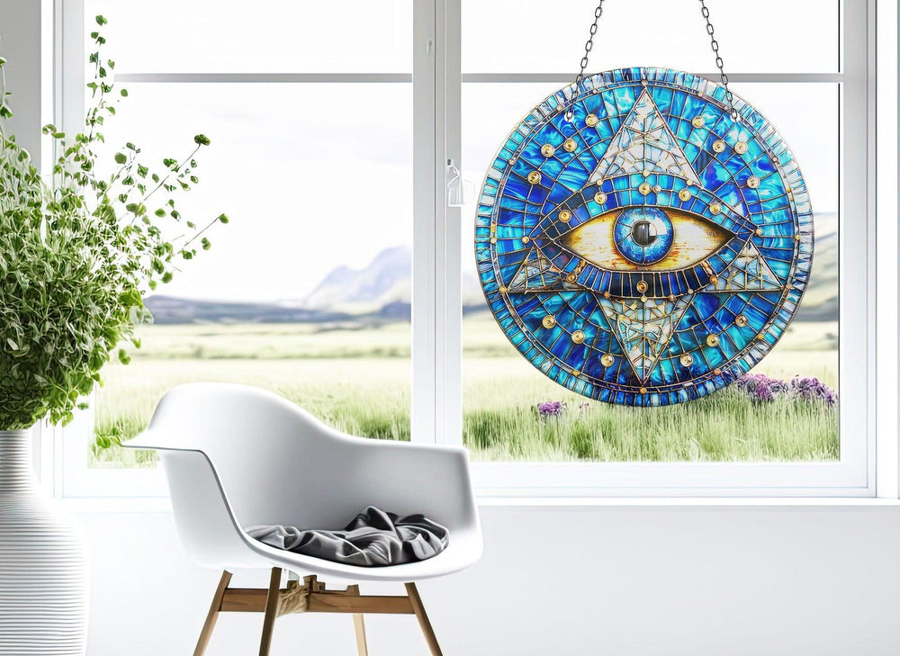 Blue Eye Suncatcher Decor Add Color with Stained Glass Suncatchers for Home | Myphotostation

