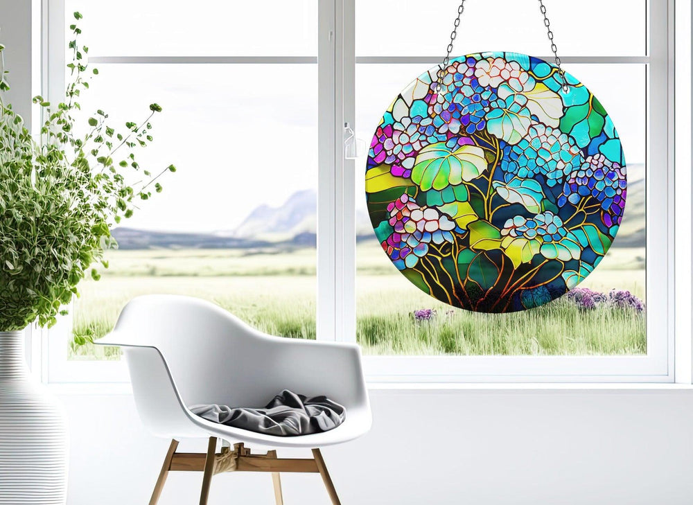 Purple & Blue Flower Suncatcher Colorful Sun | Myphotostation 
