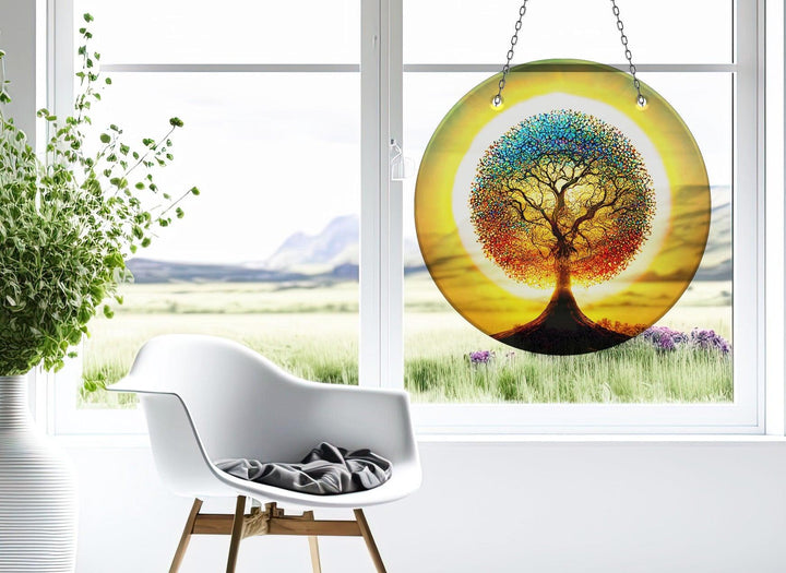 Brown Life of tree Suncatcher