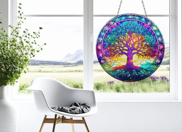 Purple Abstract Suncatcher  Brighten Windows | Myphotostation
