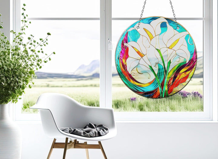 White Lilies Suncatcher Decor Beautiful Home Decor | Myphotostation
