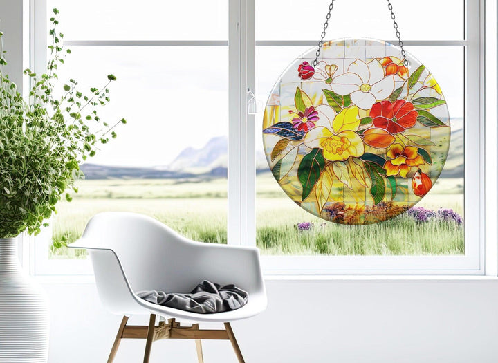 Red & White Flowers Suncatcher  Brighten Windows | Myphotostation
