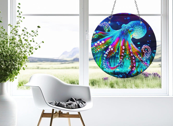 Blue Octopus Suncatcher Sun Catcher for Window | Myphotostation
