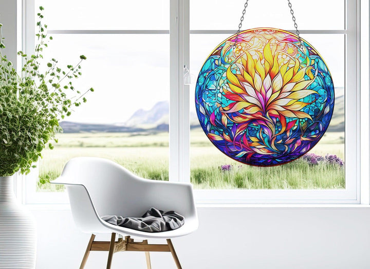 Flower Botanical Suncatcher Decor Glass Suncatchers | Myphotostation
