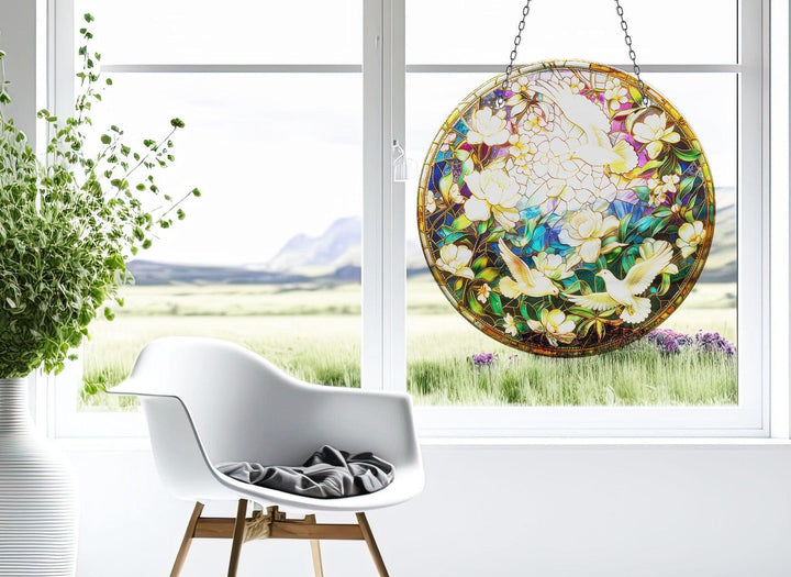 White Birds Suncatcher Decor Perfect Gift | Myphotostation
