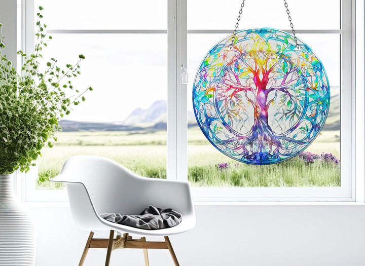 Turquoise Life of tree Suncatcher Brighten Any Space with Glass Suncatchers | Myphotostation
