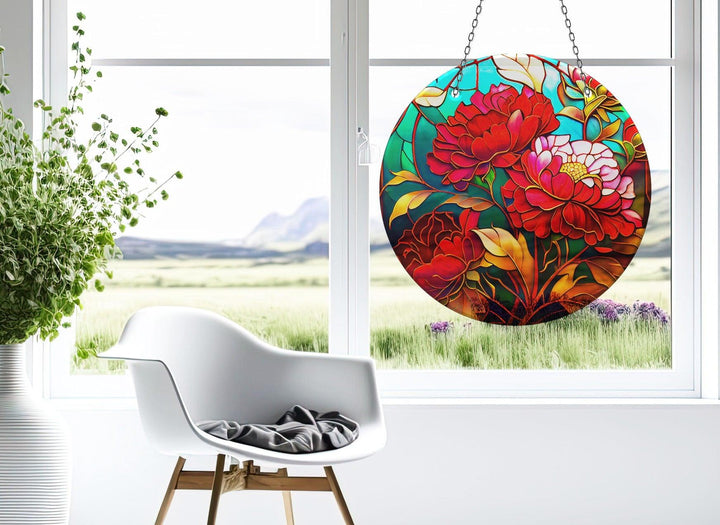 Red Flower Suncatcher Sun Catcher for Window | Myphotostation
