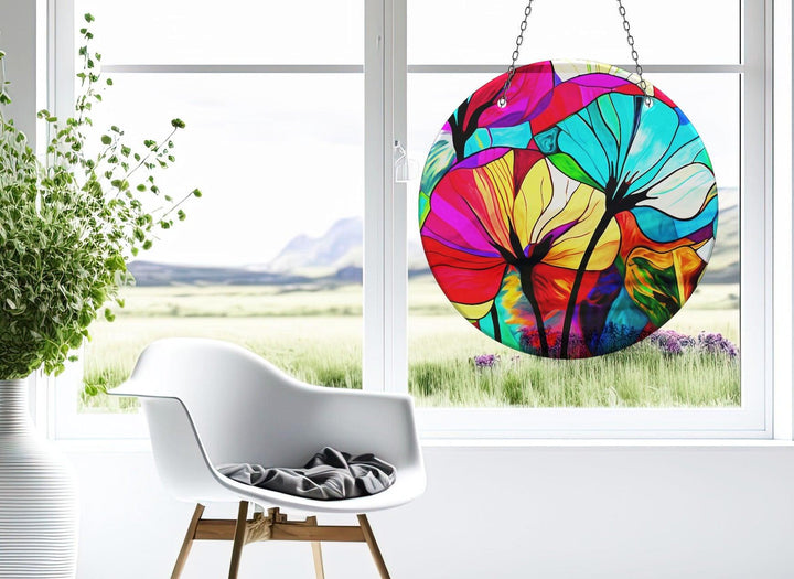 Red Turquoise Suncatcher Moon Suncatchers | Myphotostation
