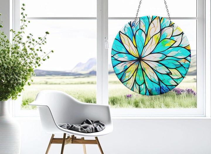 Blue & White Suncatcher Decor Tempered Glass | Myphotostation
