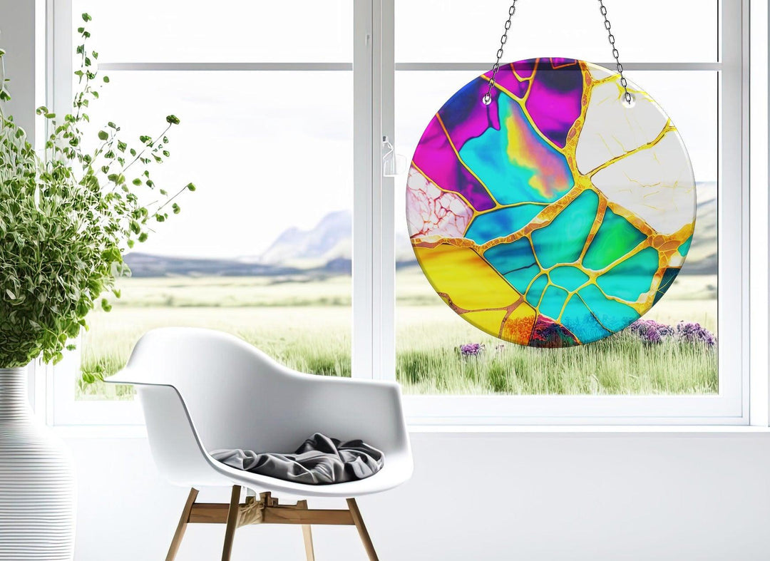 Marble Purple & Blue Suncatcher  Brighten Windows | Myphotostation
