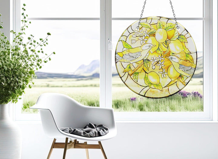 Birds & Lemon Tree Suncatcher Decor Sun Catchers | Myphotostation
