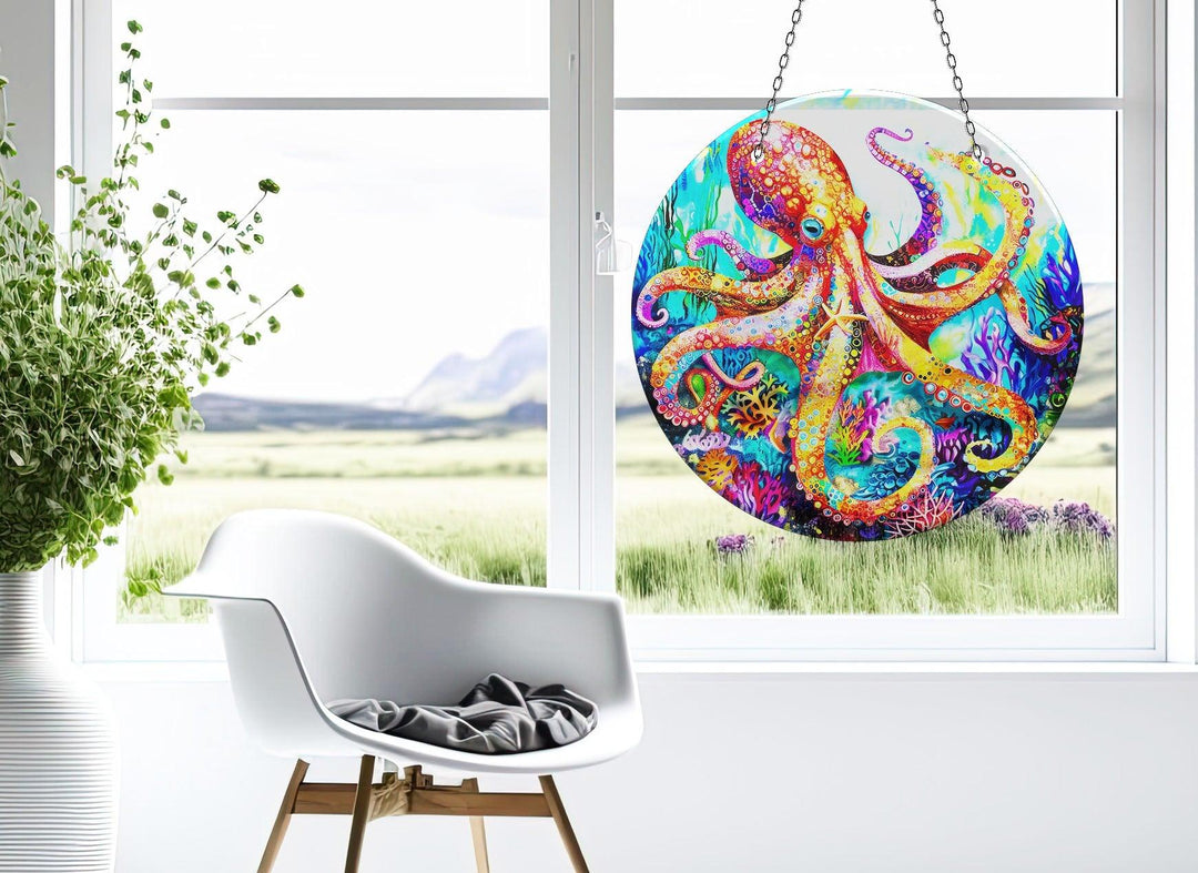 Colored Octopus Suncatcher Beautiful Home Decor | Myphotostation
