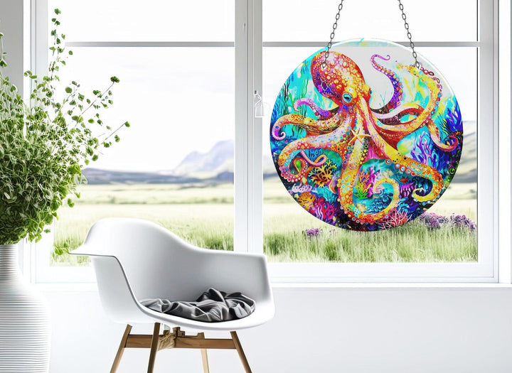 Colored Octopus Suncatcher Beautiful Home Decor | Myphotostation
