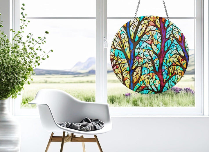 Leaves Tree Colored Suncatcher Transform Windows with Suncatchers | Myphotostation
