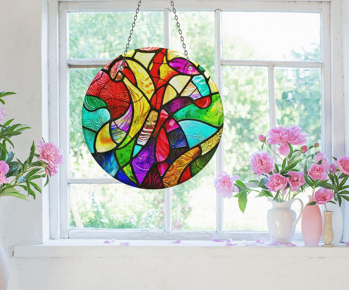 Yellow and Red Stained Suncatcher Sun Catchers | Myphotostation
