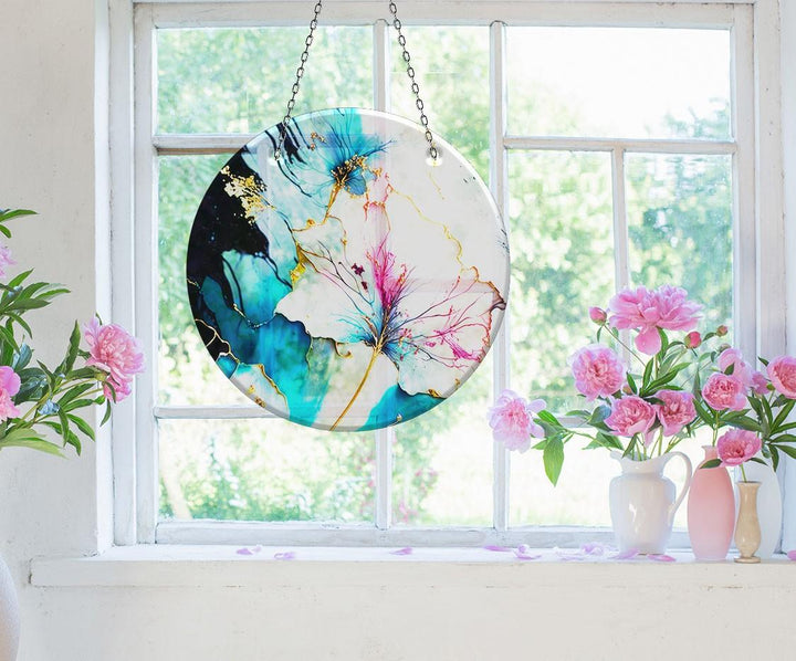 Marble Flower Suncatcher Glass Suncatchers | Myphotostation

