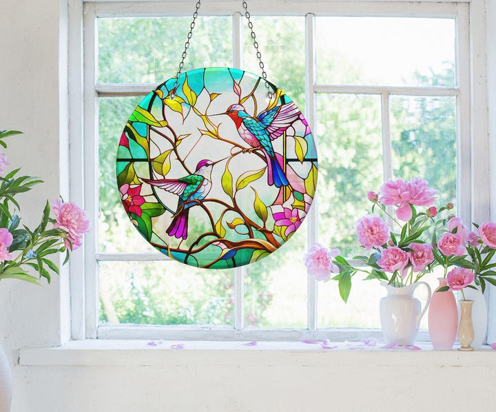Vivid Colored Birds Suncatcher Durable Tempered Glass | Myphotostation
