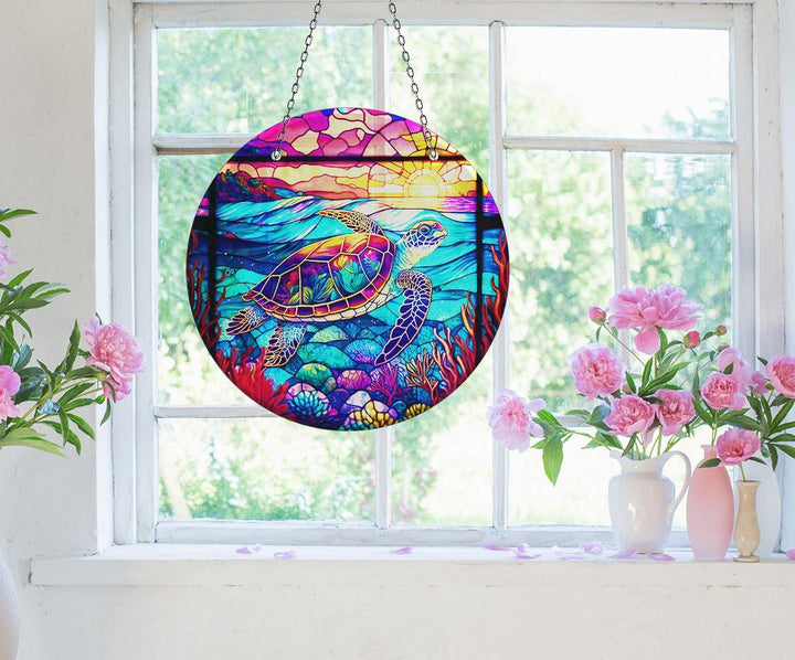 Purple Seaturtle Suncatcher Perfect Gift | Myphotostation

