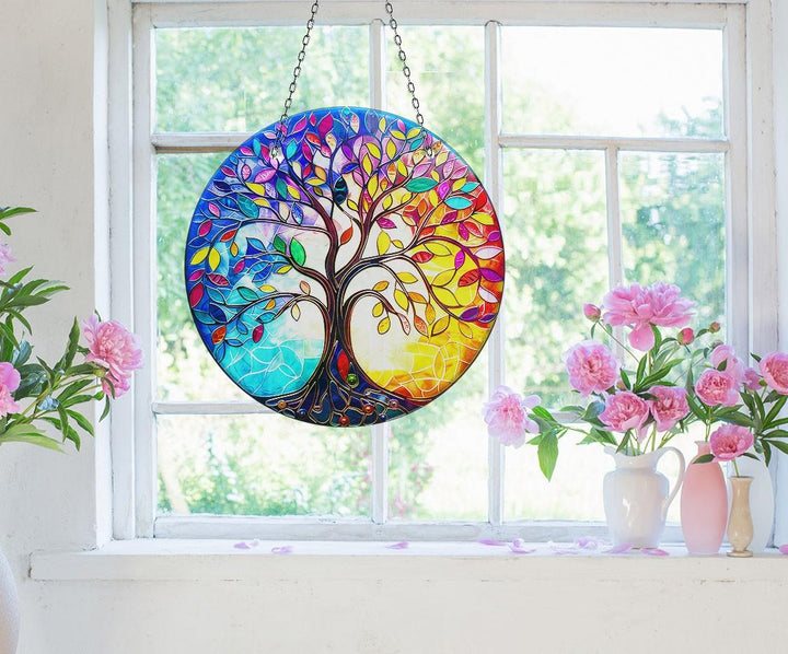 Purple & Red Life of tree Suncatcher  Brighten Windows | Myphotostation
