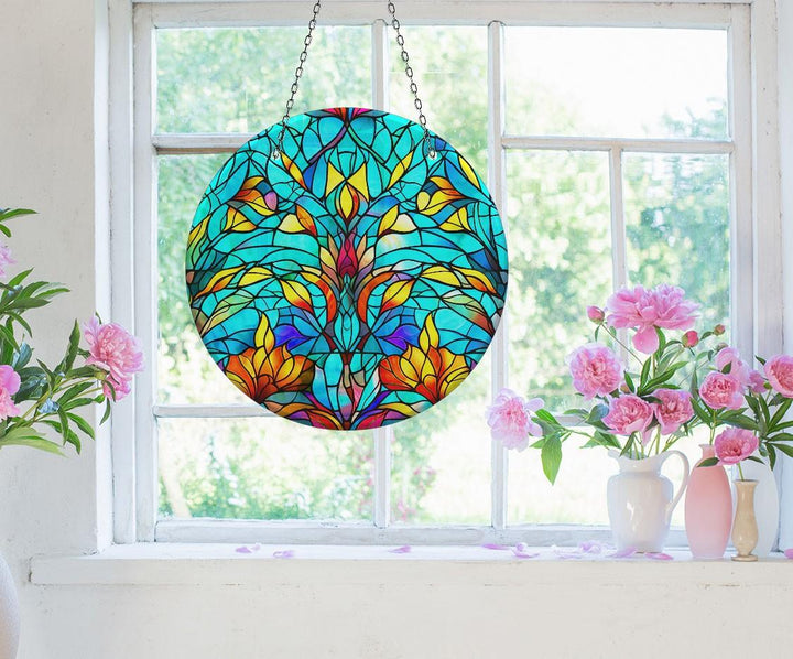 Green Flower Suncatcher Transform Windows with Suncatchers | Myphotostation
