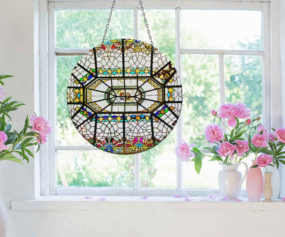 Stained Design Suncatcher Vibrant Stained Glass Suncatchers for Windows | Myphotostation
