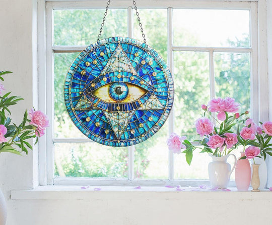 Blue Eye Suncatcher Decor Tempered Glass | Myphotostation
