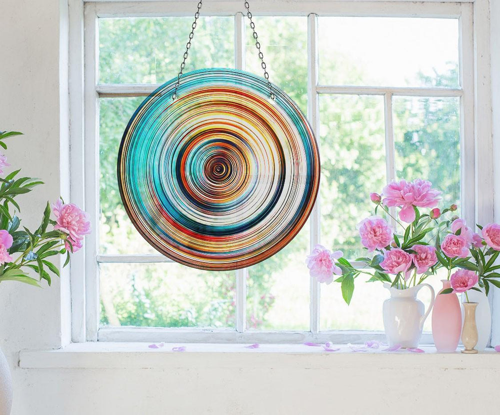 Orange Blue Suncatcher Stained Glass Suncatchers | Myphotostation
