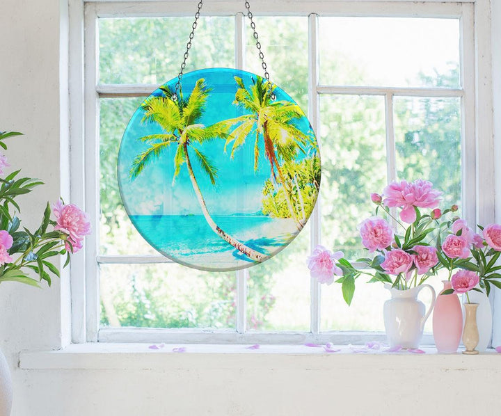 Palm Tree Tropical Suncatcher Stained Glass Suncatchers | Myphotostation
