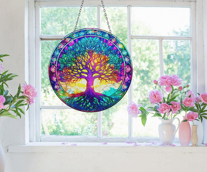 Purple Abstract Suncatcher Stained Glass Suncatchers | Myphotostation
