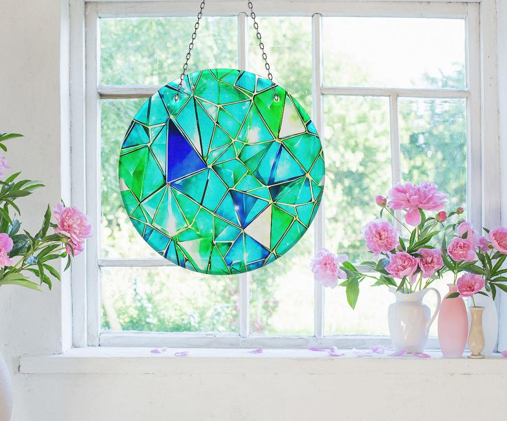 Green Stained Suncatcher Decor Brighten Any Space with Glass Suncatchers | Myphotostation
