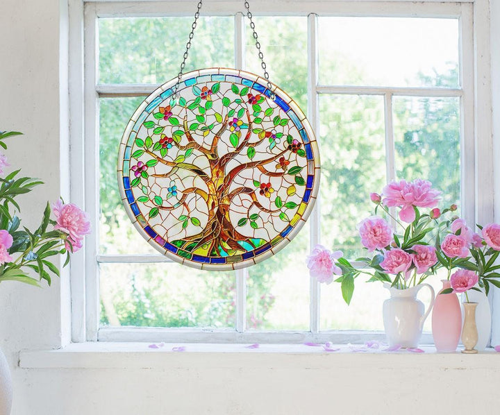 White Life of tree Suncatcher Decor Colorful Sun | Myphotostation 
