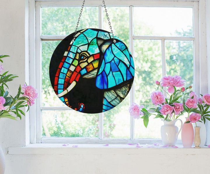 Mosaic Elephant Suncatcher Perfect Gift | Myphotostation

