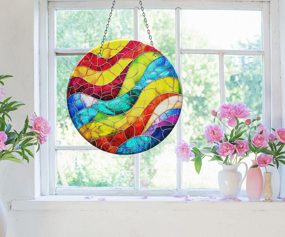 Colored Stained Decor Suncatcher Tempered Glass | Myphotostation
