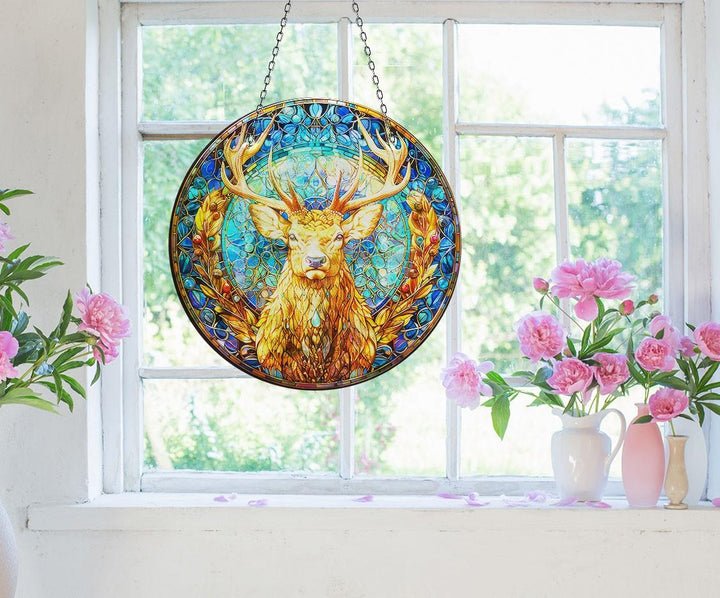 Deer Suncatcher Durable Tempered Glass | Myphotostation
