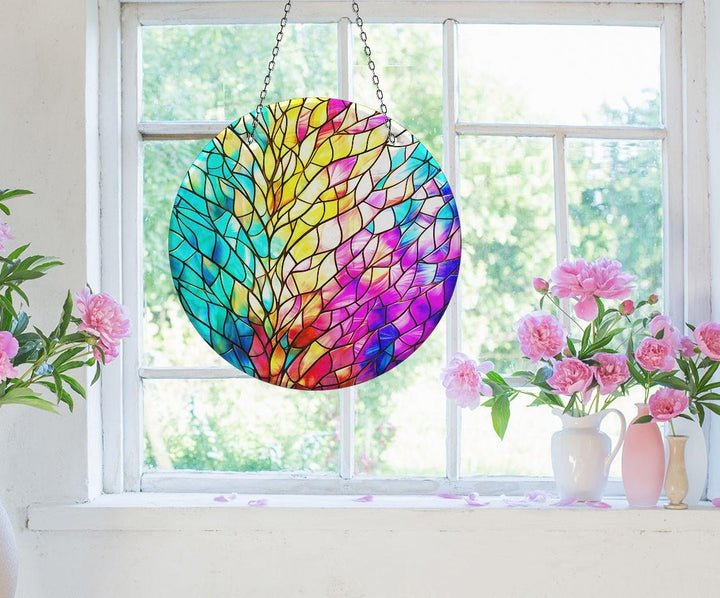 Yellow & Blue and Pink Suncatcher Sun Catcher for Window | Myphotostation

