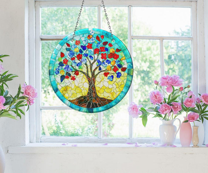 Blue Life of tree Suncatcher Stained Glass Suncatchers | Myphotostation
