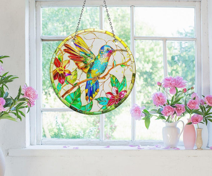 Colorful Birds Stained  Suncatcher Add Color with Stained Glass Suncatchers for Home | Myphotostation
