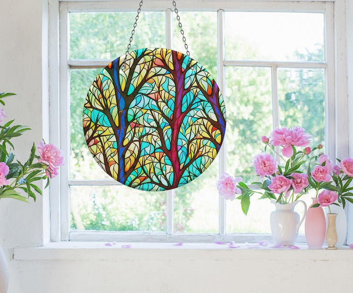 Leaves Tree Colored Suncatcher Beautiful Home Decor | Myphotostation
