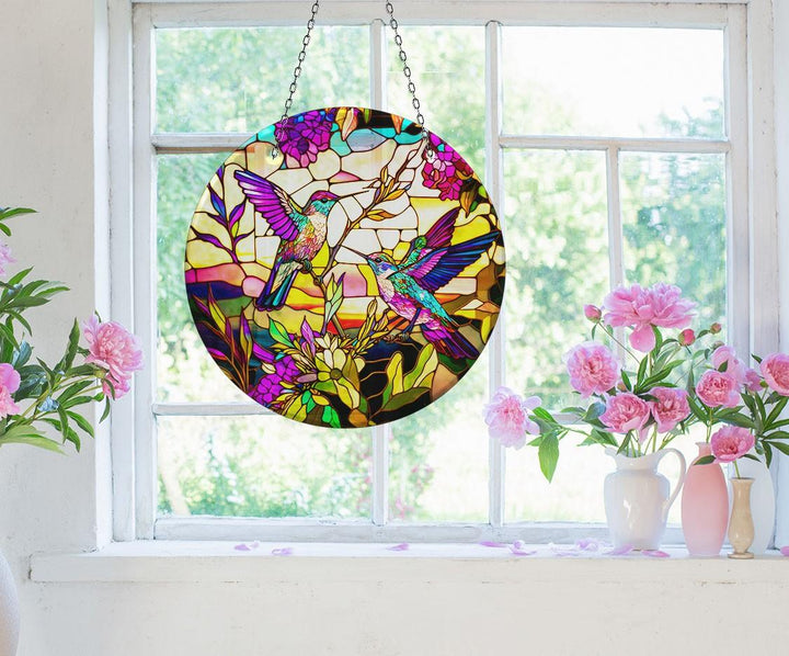 Colorful Acrylic Hummingbird Suncatcher Transform Windows with Suncatchers | Myphotostation
