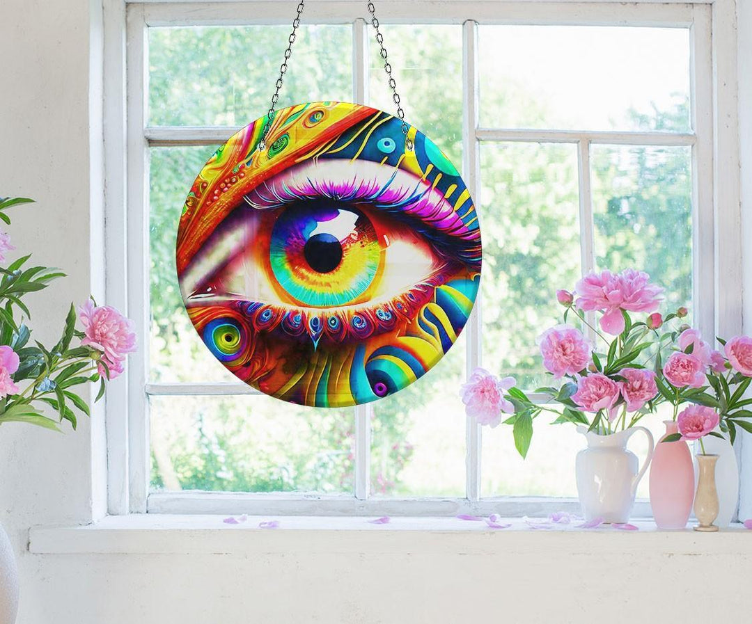 Colorful Eye Suncatcher Decor Tempered Glass Transform Windows with Suncatchers | Myphotostation
