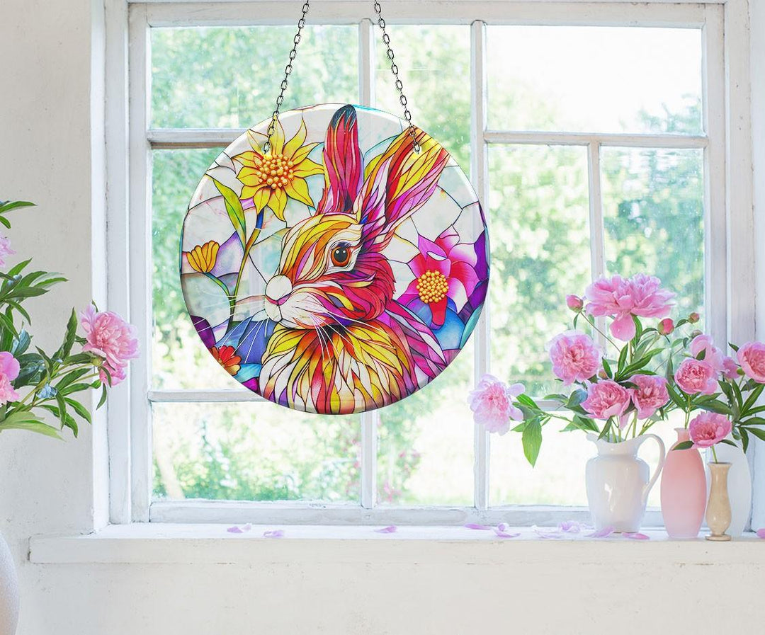 Colorful Rabbit Suncatcher Decor Brighten Any Space with Glass Suncatchers | Myphotostation
